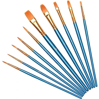 Afbeelding van Vicloon Olieverfpenseel, 10 stuks acrylverfpenselen, verfborstel, verjaardagscadeaus voor beginners, kunstenaars, kinderen