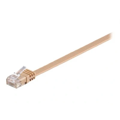 Image de goobay Cordon de raccordement RJ 45 (M) pour 1 m UTP CAT 6 moulé, plat marron clair