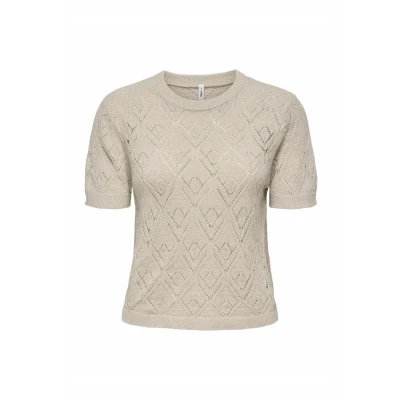 Afbeelding van ONLY Onlsunny Tshirt print, Dames, Maat: Large, Pumice stone