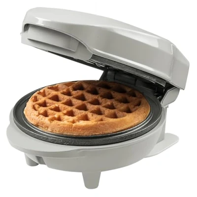 Afbeelding van Bestron Mini wafelijzer voor klassieke wafels, met antiaanbaklaag, kinderfeestjes, Familiefeest, Pasen of Kerst, Kleur: Grijs