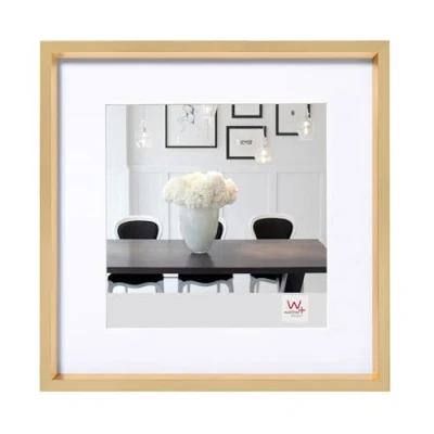 Afbeelding van Walther Design ES220G fotolijst goud 20x20 cm met passe partout, kunststof frame staal stijl