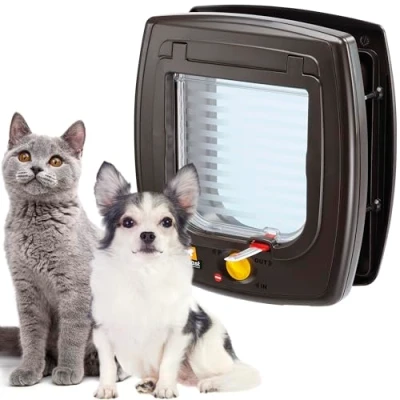 Afbeelding van Ferplast Katten En Hondenluik Swing 5 Bruin/transparant
