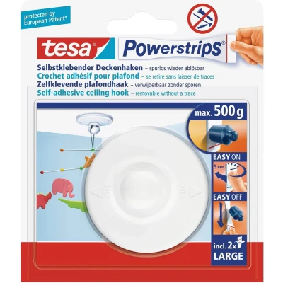 Afbeelding van Tesa Powerstrips Plafondhaak Wit