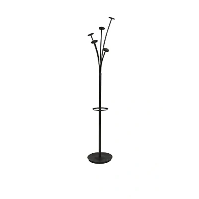 Afbeelding van ALBA FESTY Kapstok met 5 haken Hout/Zwart Hoogte 175cm