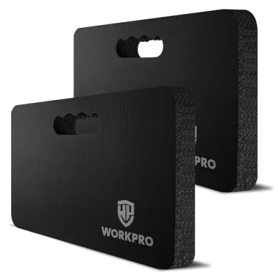 Afbeelding van WORKPRO Kniekussens voor tuinieren, 2 stuks, zwarte kniemat extra dikke kniebeschermers tuin, werk, babybad en oefeningen, 44 x 28 3,6 cm