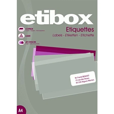 Image de APLI PAPER ETIBOX Blanc A4 (210 x 297 mm) 100 étiquette(s) étiquettes multi emploi