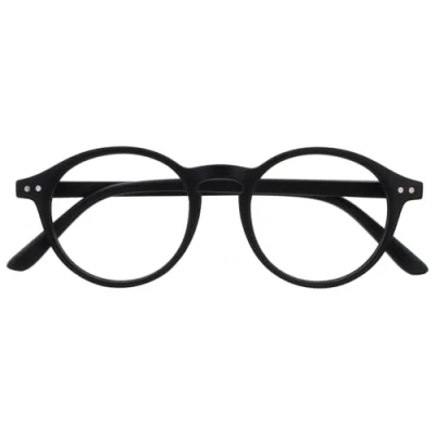 Afbeelding van OPULIZE REY Leesbril Retro rond montuur mat zwart heren en dames veerscharnieren R56 1 +1.00