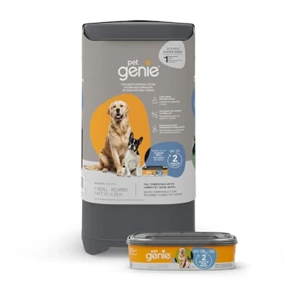Afbeelding van Pet Genie Emmer Hondenpoepverwijderingssysteem voor binnen en buiten Hondenpoepbak Inclusief 1 vierkante navulzak die tot 2 maanden meegaat