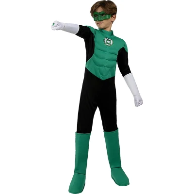 Afbeelding van FUNIDELIA Green Lantern Kostuum voor jongens Superhelden Maat: 107 113 cm