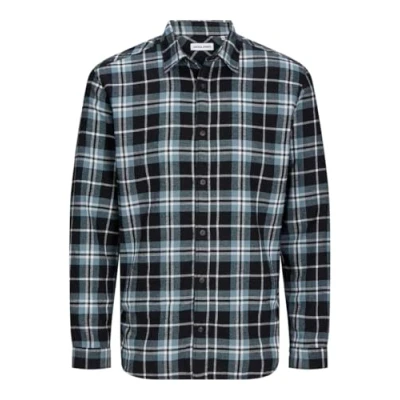 Image de JACK&amp;JONES PLUS Jjjoshua Fall Flannel Shirt Ls Pls Chemise de loisirs pour homme, Goblin Blue., 5XL grande taille