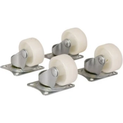 Afbeelding van Zwenkwielen 32 mm wit set van vier