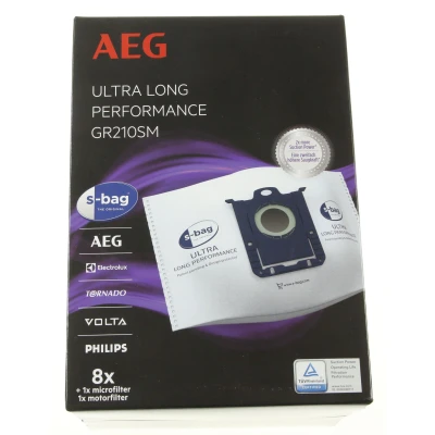 Afbeelding van Electrolux AEG 9001688366 stofzuigerzak stofzuiger GR210SM s bags ultra long performance 8 stuks + 1 micro en motorfilter