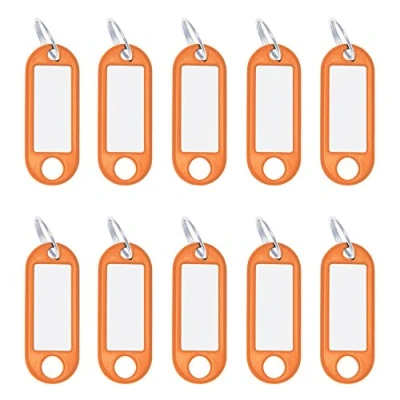 Afbeelding van Wedo 262101806 sleutelhanger met ring, vervangbaar, kunststof etiketten, 10 stuks, oranje