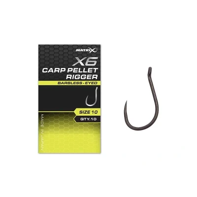 Afbeelding van Matrix X6 Carp Pellet Rigger Witvis haken Weerhaakloos Size 14 (10 Stuks)