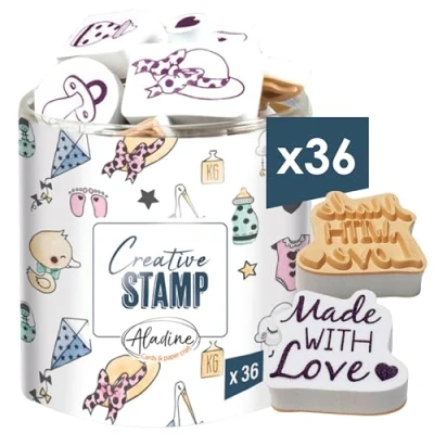 Image de Tampons créatifs Aladine Stampo Scrap Naissance