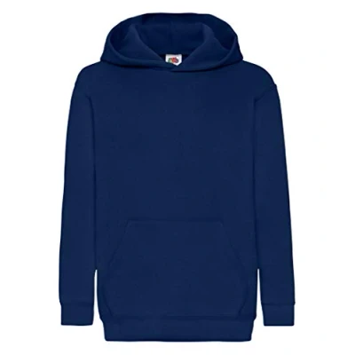 Afbeelding van Fruit of the Loom, klassieke sweater met capuchon voor kinderen, uniseks, Navy Blauw