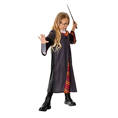 Afbeelding van Rubies Harry Potter 301233 L kostuum voor jongens en meisjes met bedrukte details, bril toverstaf. Officieel Halloween, Kerstmis, carnaval verjaardag