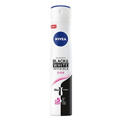Afbeelding van NIVEA Black &amp; White Original Deodorant (1 x 200 ml), frisse spray, bloemenspray voor dames, anti witte en gele strepen, transpirant okselbescherming 48 uur