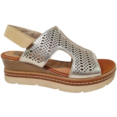 Afbeelding van Remonte Zilveren Metallic Dames Sandalen Zilver 37