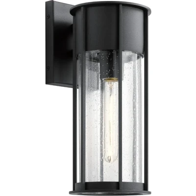 Afbeelding van Kichler LED Wand Buitenlamp Camillo 1X E27 Max 60W IP44 Dimbaar Textured Black