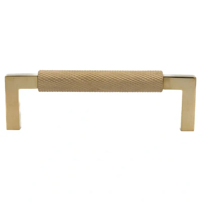 Afbeelding van Messtique Meubelgreep Knurled 103mm gepolijst messing ongelakt