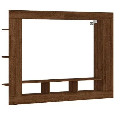 Image de vidaXL Meuble TV chêne marron 152x22x113 cm bois d&#039;ingénierie833729