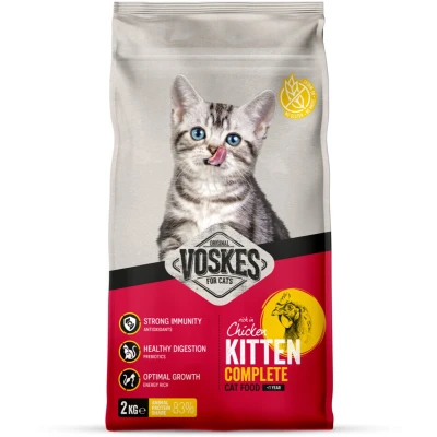 Afbeelding van 6x Voskes Kattenbrokken Kitten Kip 2 kg