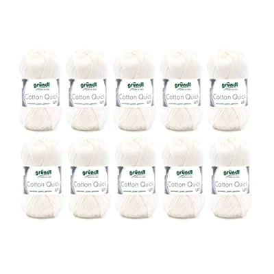 Afbeelding van Gründl Cotton Quick Uni Wolwit 5 bollen kleur: 132