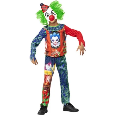 Afbeelding van Smiffy&#039;s Monster &amp; Griezel Kostuum Lachen In Het Donker Enge Clown Kind Multicolor Small Halloween Verkleedkleding