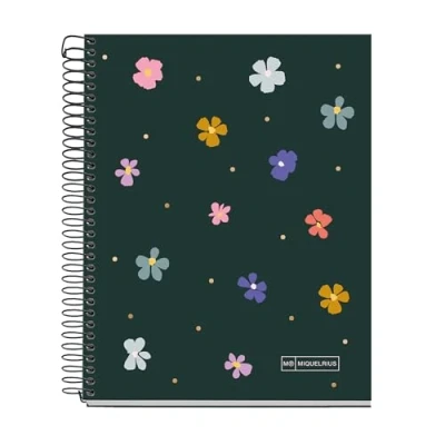 Afbeelding van Miquelrius Notitieboek, A5, 5 mm geruit, hardcover, A5 notitieboek met 120 microgeperforeerde vellen, 4 kleuren om te organiseren, extra ondoorzichtig papier 70 g/m², 2 gaten
