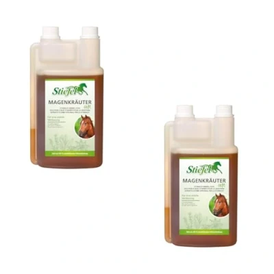 Afbeelding van Stiefel Maagsap 2 x 1 liter Vloeibaar voedingssupplement voor paarden Ondersteuning bij maag en spijsverteringsstoornissen Zonder kleurstoffen