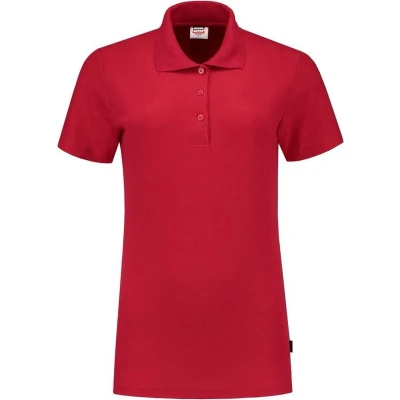 Afbeelding van Tricorp Dames Poloshirt Casual 201006 180gr Slim Fit Rood Maat 3XL