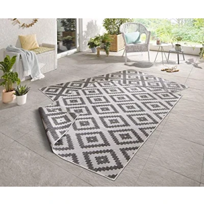 Afbeelding van Binnen en Buitenkleed Malta 160x230cm Grijs Modern Vloerkleed 123vloerkleed.nl is de online webshop voor vloerkleden woonaccessoires.
