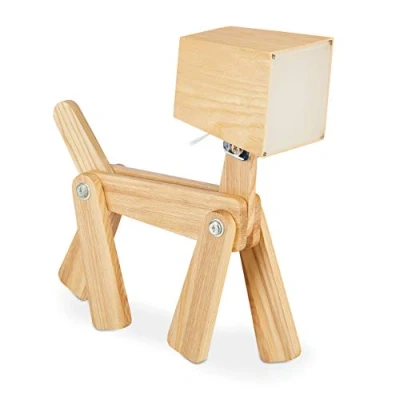 Afbeelding van Relaxdays tafellamp hond kinderlamp led nachtlampje honden design verstelbaar