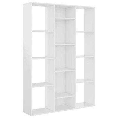 Afbeelding van Kamerscherm/boekenkast 100x24x140 cm bewerkt hout hoogglans wit