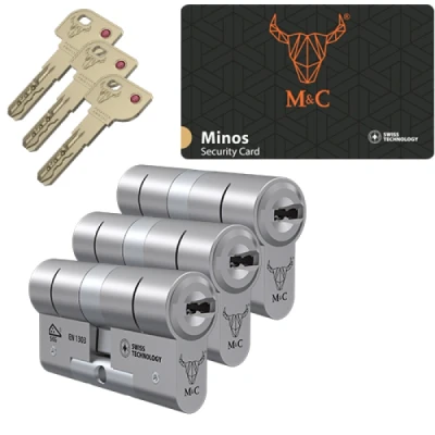 Afbeelding van 3 Gelijksluitende Cilinders M&amp;C Minos SKG***