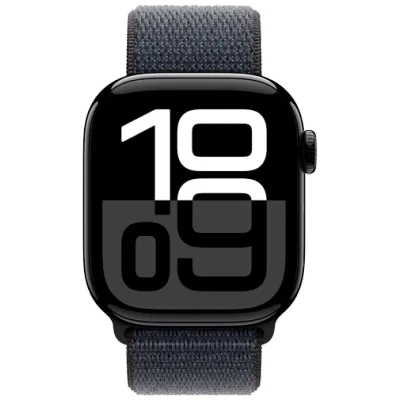 Afbeelding van Apple Watch S10 GPs 42 Mm Aluminum Jet Black Kast Ink Sport Loop Band (mwwk3qf/a)