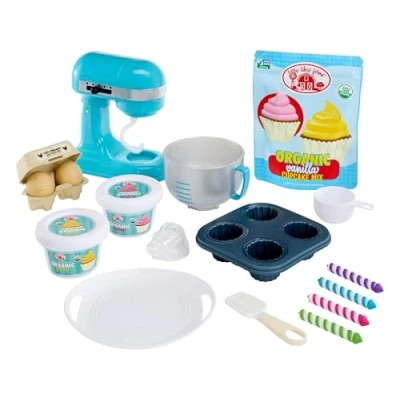 Afbeelding van Little Tikes Creative Chefs Baker&#039;s Kit Met speciaal zand Make It Mix, 18 accessoires, realistisch bakkersspel, voor jongens en meisjes vanaf 3 jaar, niet eetbaar