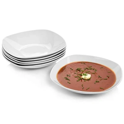 Afbeelding van Sänger, Porseleinen soepborden, 6 delige set voor personen, een moderne dinerset stijlbewuste kenners