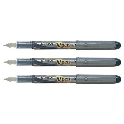 Afbeelding van Vulpen Pilot V pen zilver zwart