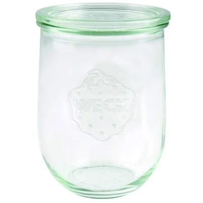 Afbeelding van Weck Set van 6 tulpenpotten 1 liter (hoogwaardig wegwerpglas met glazen deksel, voor conservering, hittebestendig, magnetronbestendig, ovenbestendig, rond glas) 745