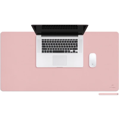 Afbeelding van iMoshion Bureau Onderlegger 90 x 45 cm Hoogwaardig kunstleer Accessoires Organizer Antislip Muismat XXL Inclusief draagriem Roze