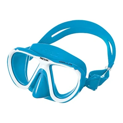 Afbeelding van Seac Bella zachte snorkel en zwemmasker voor kinderen Gekleurde of doorzichtige silicone Dubbele lens Roze