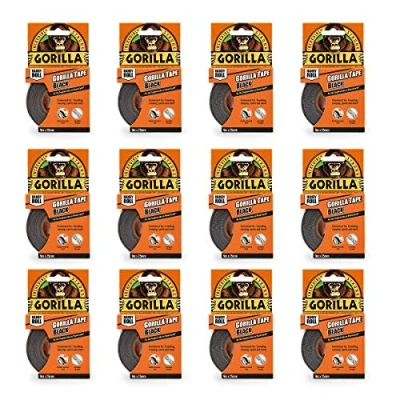 Afbeelding van Gorilla 12 rollen plakband, 9 m, zwart