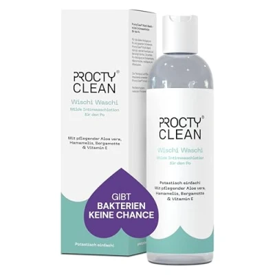 Afbeelding van ProctyClean Wischi Waschi Zachte intieme gel. pH neutrale wasgel met aloë vera, vitamine E en toverhazelaar. Geschikt voor aambeien anale fissuren