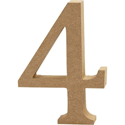 Afbeelding van Houten Cijfer 4 13 Cm
