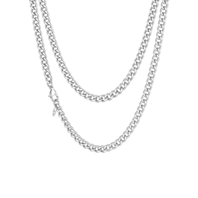 Afbeelding van Richsteel Cubaanse ketting voor heren en dames, pantserketting, 3 mm/6 mm/9 mm/12 mm, maat 35 cm 75 cm, zilver/goud 18 K/zwart van roestvrij staal 316L, sieraden halsketting in Amerikaanse stijl,