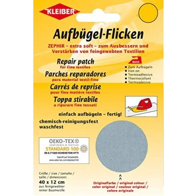 Afbeelding van Kleiber + Co.GmbH Zephir, strijkapplicatie, lichtgrijs, ca. 40 cm x 12