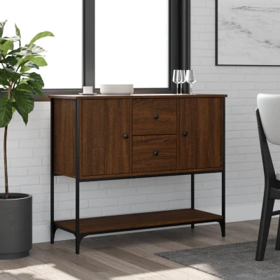 Afbeelding van Dressoir 100x36x85 cm bewerkt hout bruin eikenkleur