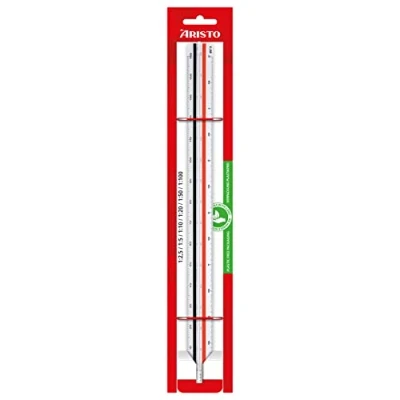 Afbeelding van Aristo AR23701EB College driehoekige ladder (reductie 1:2,5:5:10:20:50:100, kunststof, 30cm lang) voor ingenieurs en machinebouw (F)